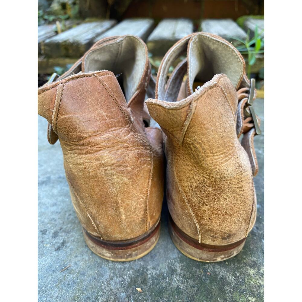 Free People Women's Size 39 US 8.5 US Brown Leather Ankle Straps Booties * - Picture 13 of 13
